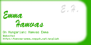 emma hamvas business card
